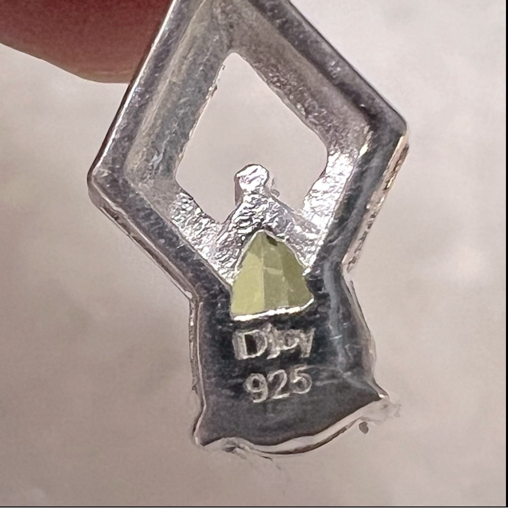 Peridot Y Drop Sterling Silver Necklace - Picture 9 of 11